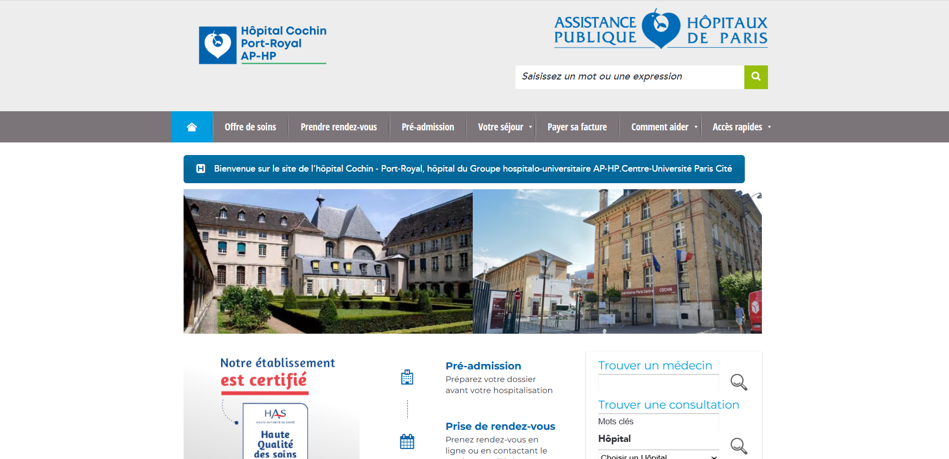 L’Hôpital Cochin : Centre hospitalier universitaire de référence au cœur de Paris